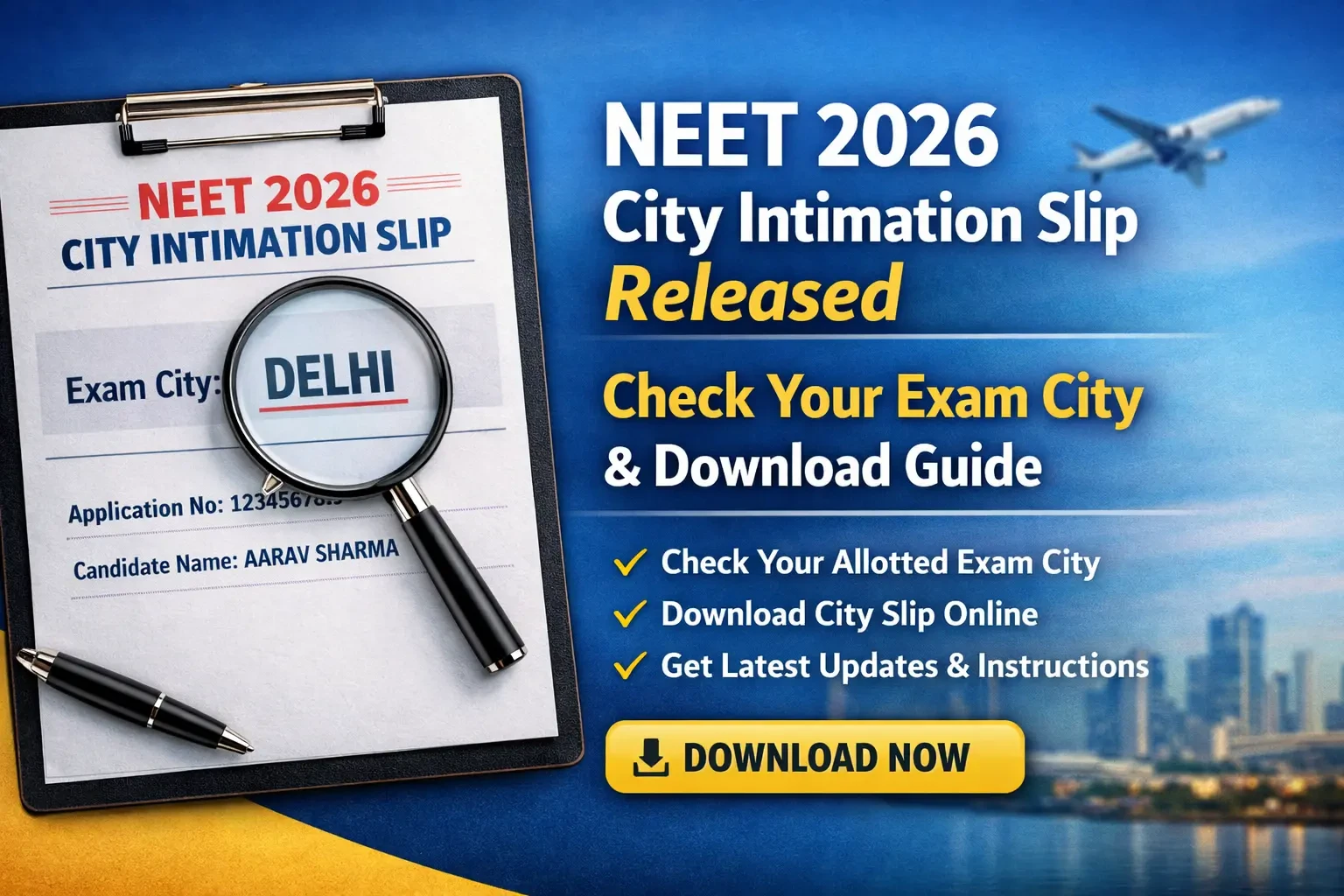 neet city intimation slip 2026