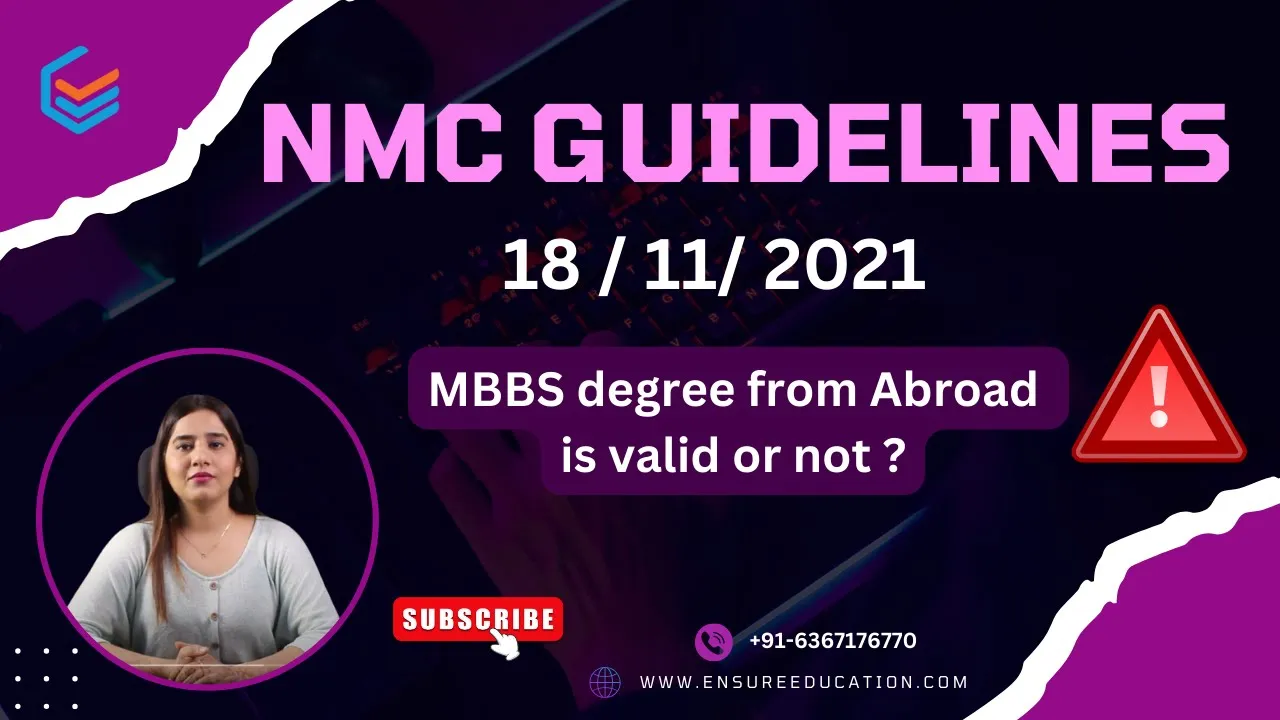 NMC guidelines of 18/11/2021 for foreign students| New NMC guideline for MBBS Abroad | Mumtaj