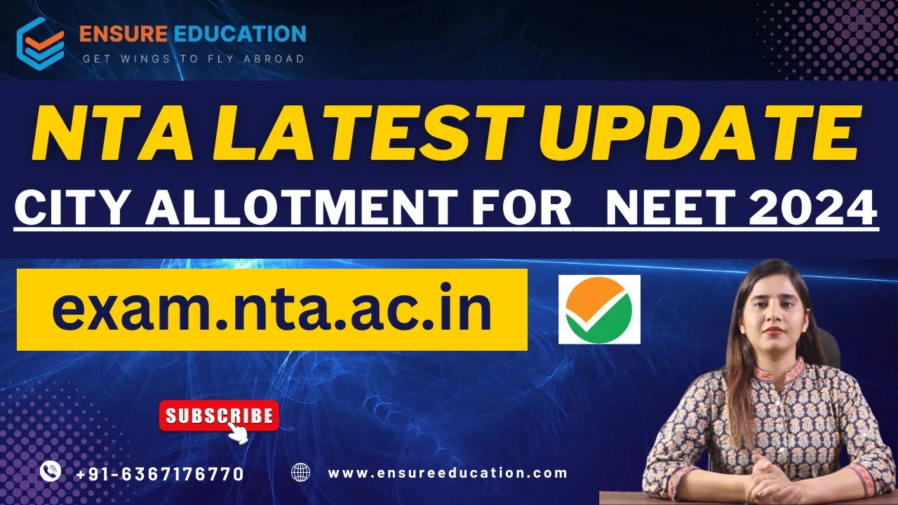 NEET exam city allotment 2024 |  NEET admit card 2024 | NTA city allotment 2024